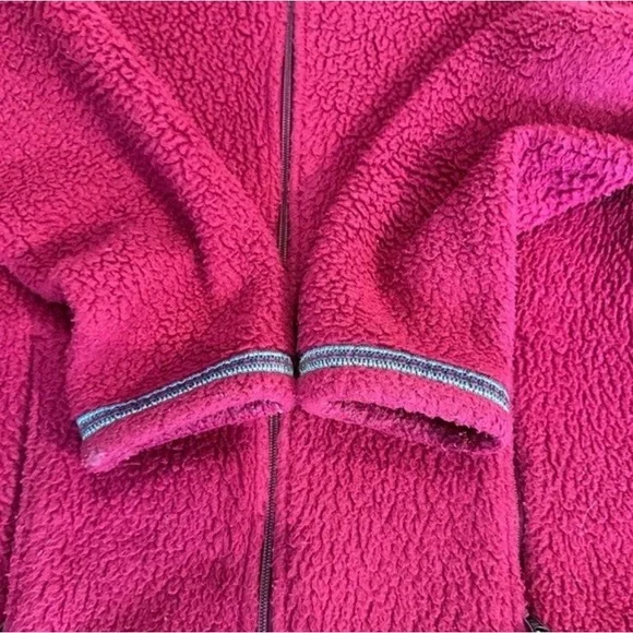 L.L. Bean Magenta Pink Sherpa Fleece Jacket - Picture 5 of 7